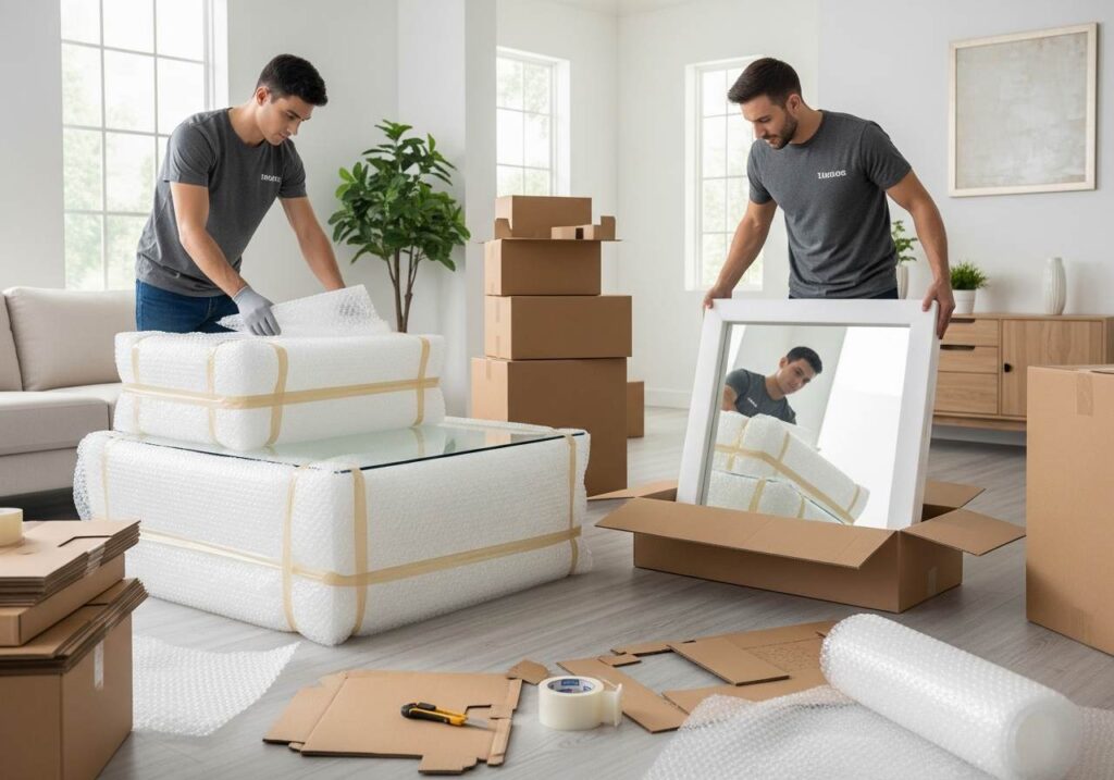 تغليف الزجاج للنقل