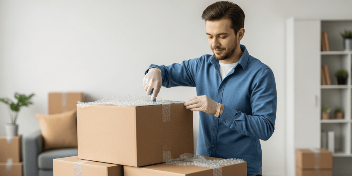 كيفية استخدام البلاستيك الفقاعي والنايلون لضمان سلامة العفش بالرياض